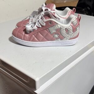 DC Pink and White Casual Sneakers